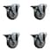 Service Caster 4'' Gray Poly Wheel Swivel Bolt Hole Caster Set with Posi Lock Brakes, 4PK SCC-BH20S414-PPUB-PLB-4 - alternate 1